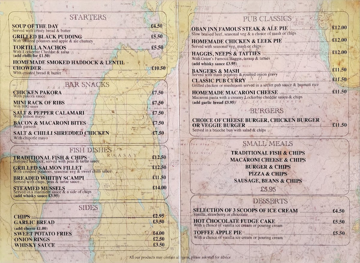 The Oban Inn Menu - Image 2